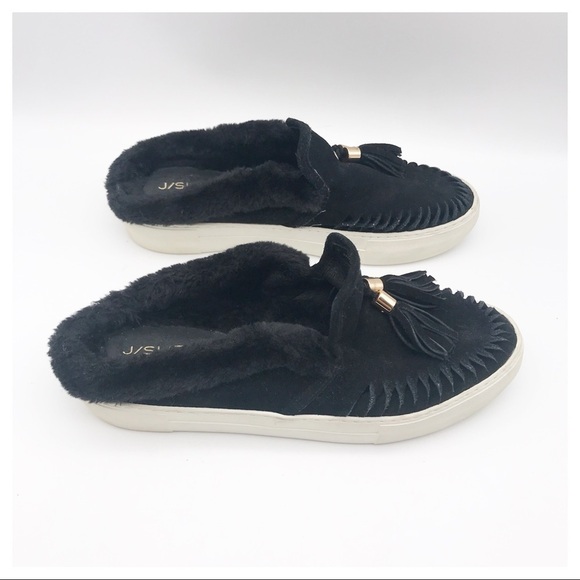J/Slides‎ NYC Black Suede Slip Ons Size 10 - Picture 4 of 11